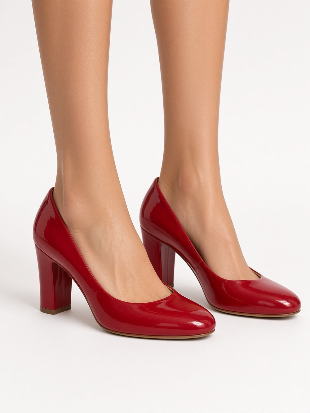 Nine West Patent Leather Block-Heel Pumps (Womenβs) Size 7M